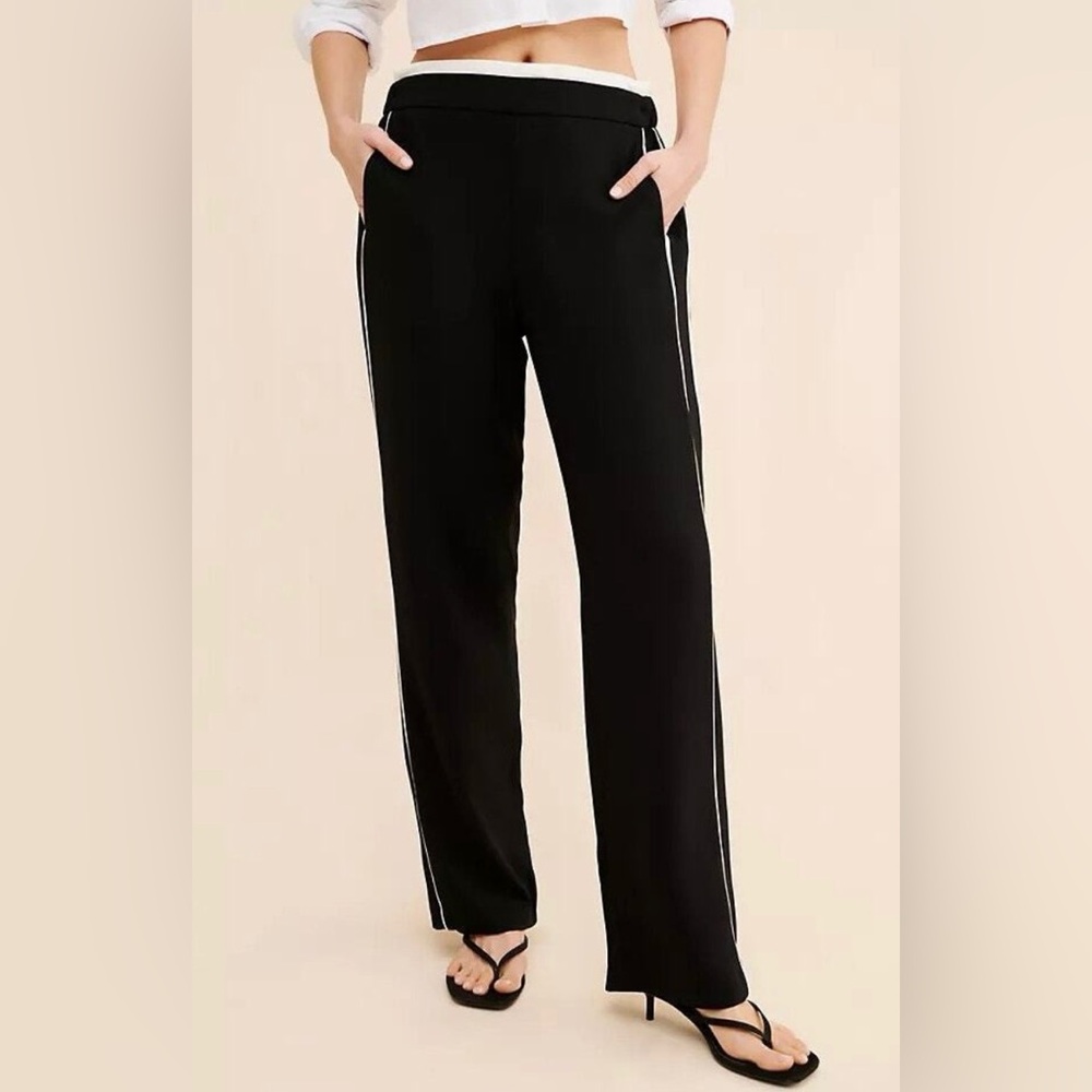 NWT Anthropologie Black Track Pants